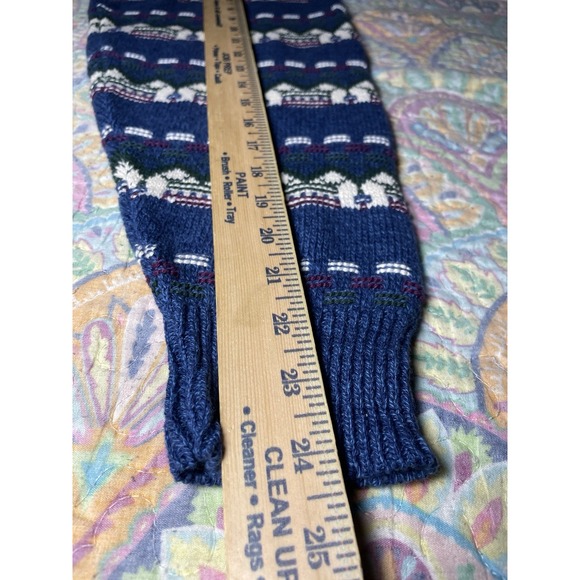 VTG Hampton Bay Sweater 2XL Big Blue 90s Retro Grandpa Fair Isle Christmas USA - Picture 7 of 9